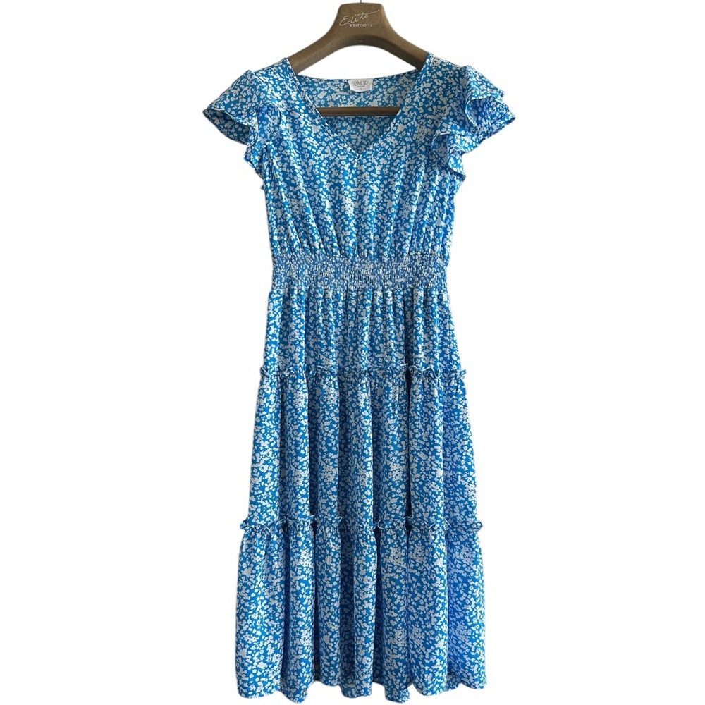 SM•SIENNA SKY•Blue Floral Maxi Dress 👗